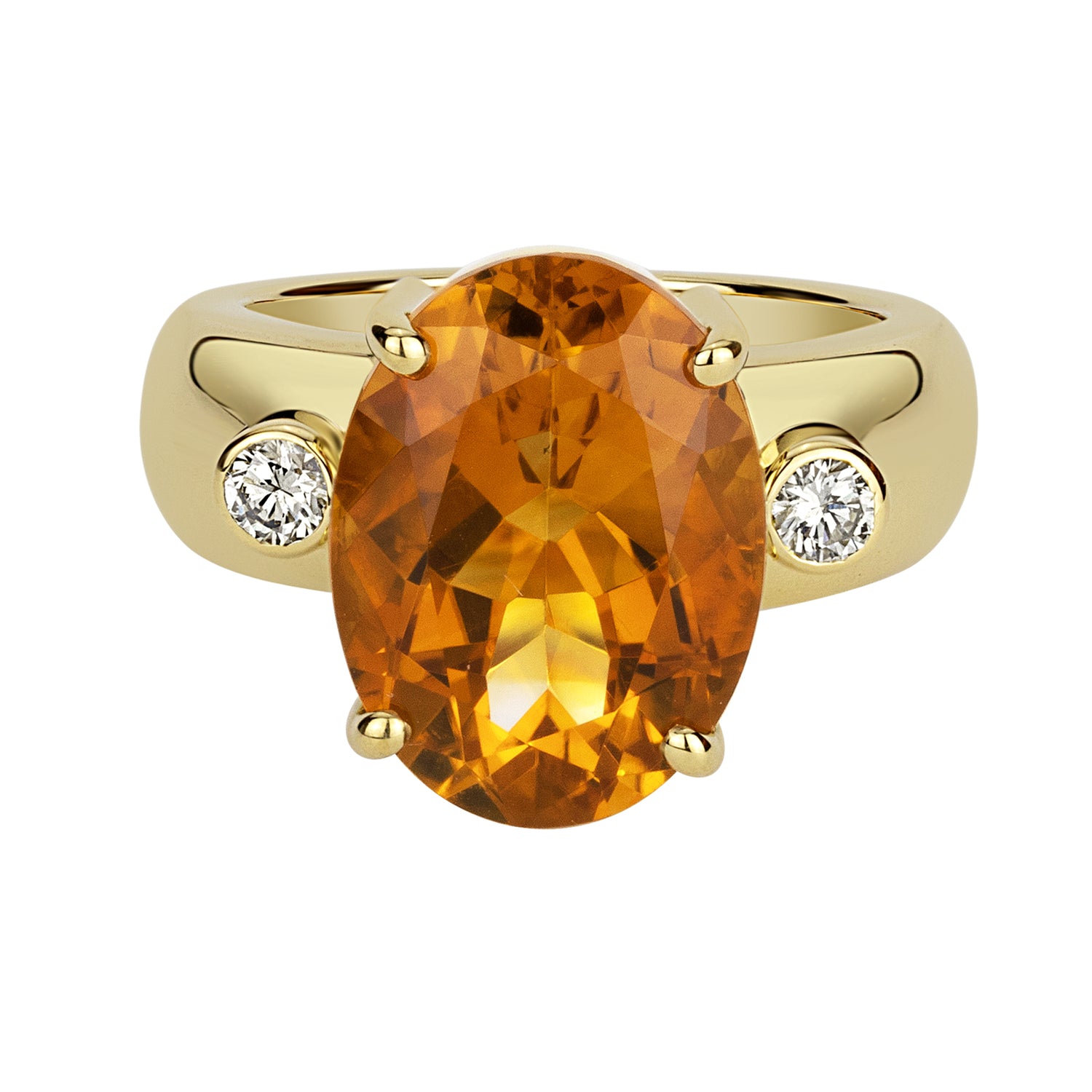 Ring - Citrine And Diamond (2331E) | Singhvi Jewels