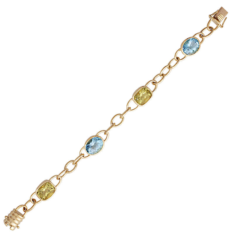 Bracelet - Blue Topaz and Lemon Quartz | Singhvi Jewels