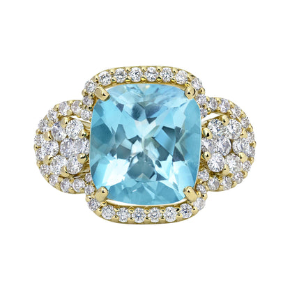 Ring - Blue Topaz And Diamond (2330E) | Singhvi Jewels