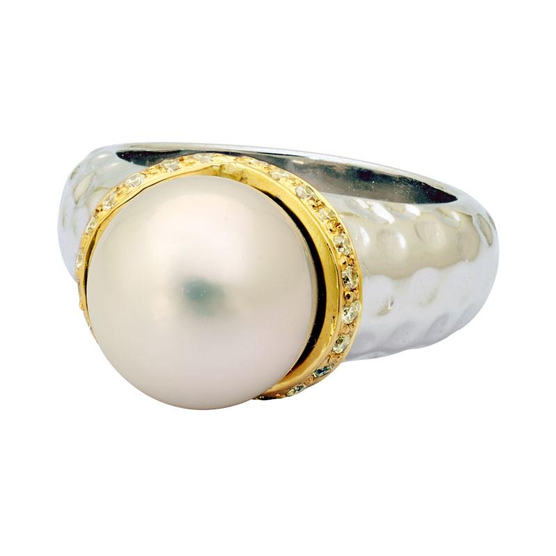 Ring-South Sea Pearl and Diamond (1PM) | Singhvi Jewels