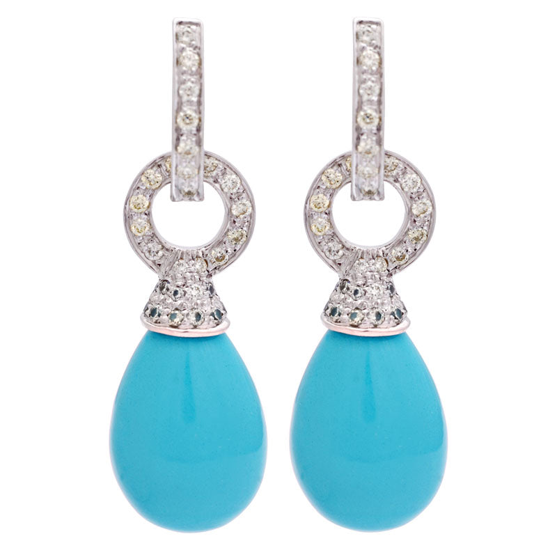Earrings-Turquoise and Diamond