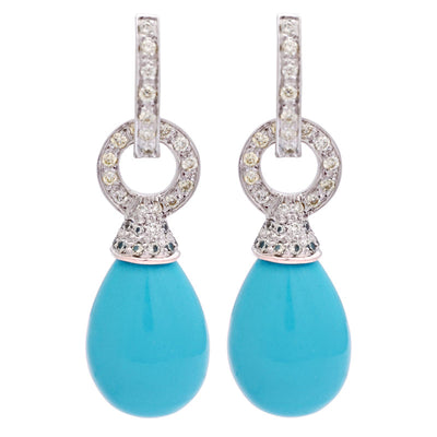 Earrings - Turquoise And Diamond