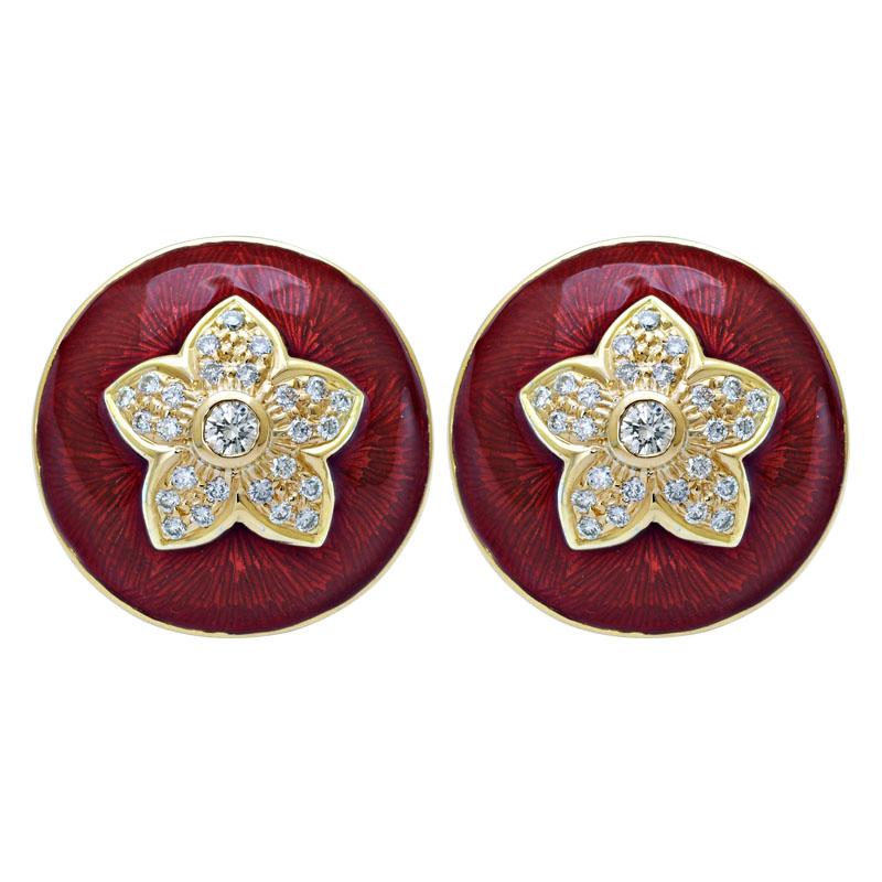Earrings-Diamond (Enamel) (11CM) | Singhvi Jewels