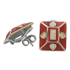 Earrings-Diamond (Enamel)