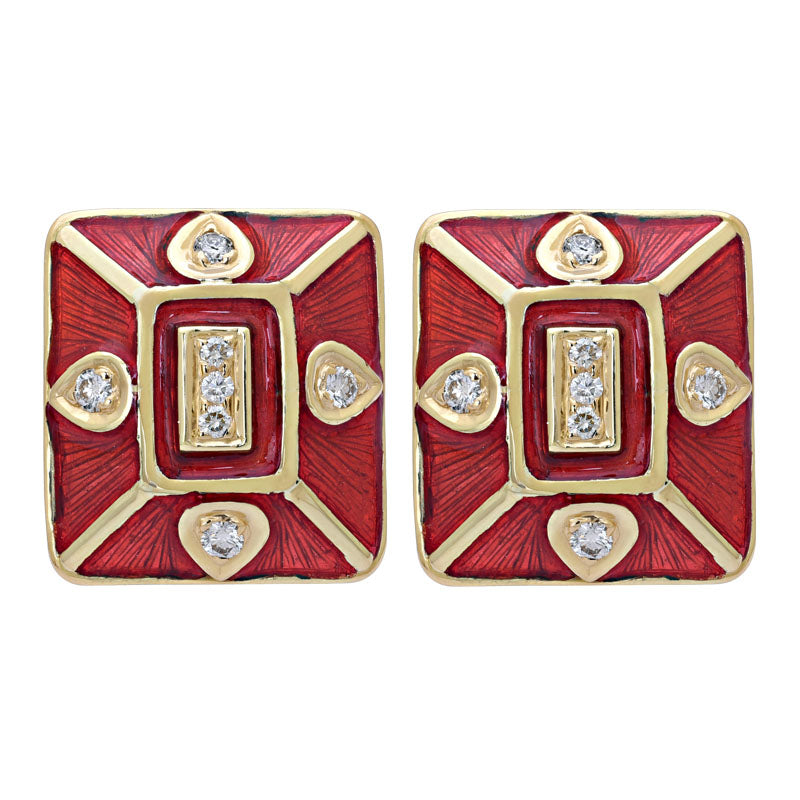 Earrings-Diamond (Enamel)