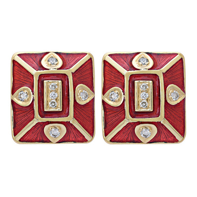 Earrings-Diamond (Enamel)