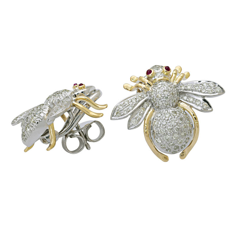 Earrings-Ruby and Diamond | Singhvi Jewels