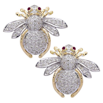 Earrings - Ruby and Diamond