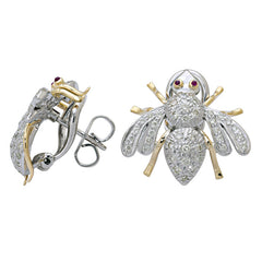 Earrings-Ruby and Diamond