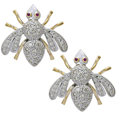 Earrings-Ruby and Diamond