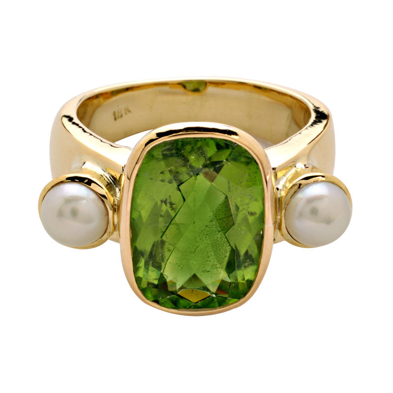 Ring - Pearl and Peridot | Singhvi Jewels