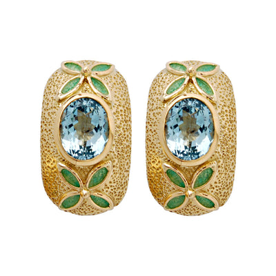 Earrings - Blue Topaz (Enamel)
