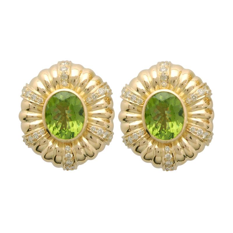 Earrings-Peridot and Diamond (1193I) | Singhvi Jewels