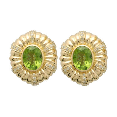 Earrings - Peridot And Diamond (1193I)