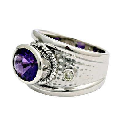 Ring - Amethyst And Diamond