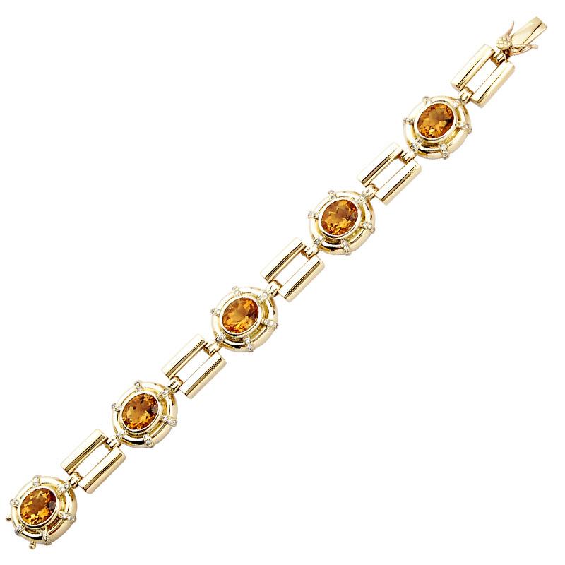 Bracelet-Citrine and Diamond (1246D) | Singhvi Jewels