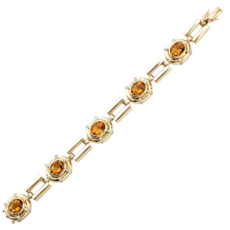 Bracelet - Citrine and Diamond | Singhvi Jewels