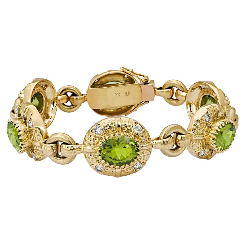 Bracelet-Peridot and Diamond (1248B) | Singhvi Jewels