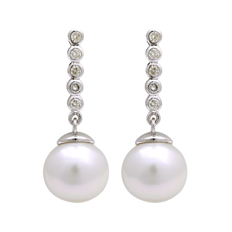 Earrings-South Sea Pearl and Diamond