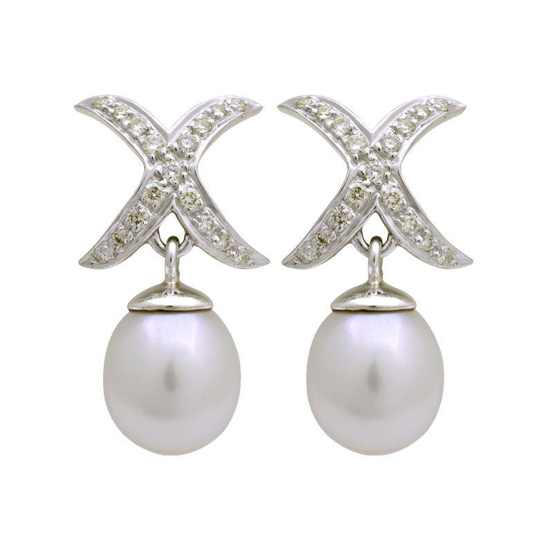Earrings - South Sea Pearl and Diamond | Singhvi Jewels
