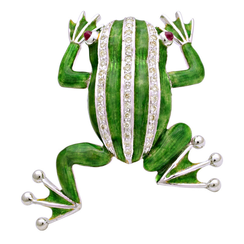 Brooch - Ruby and Diamond (Enamel) | Singhvi Jewels
