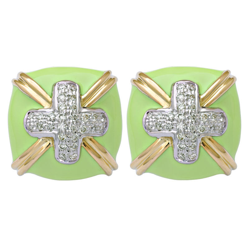 Earrings-Diamond (Enamel)