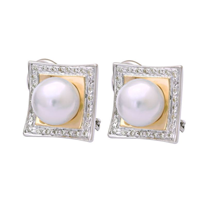 Earrings-South Sea Pearl and Diamond