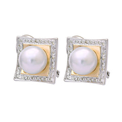 Earrings-South Sea Pearl and Diamond