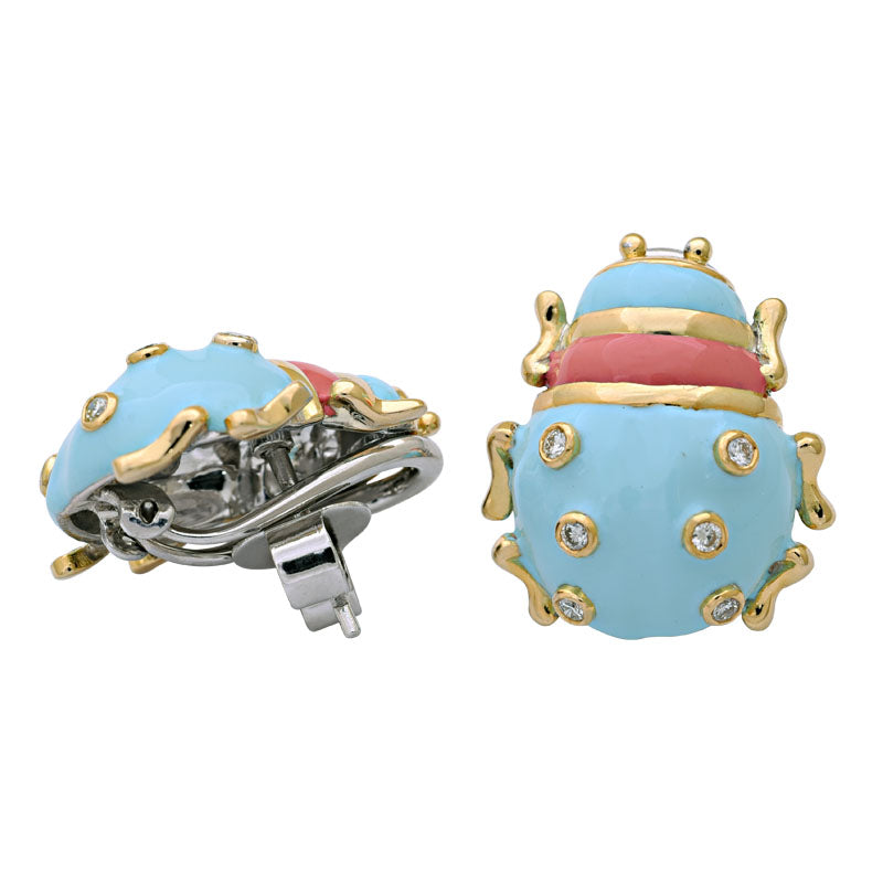 Earrings-Diamond (Enamel)