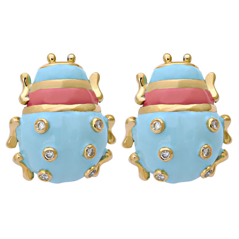 Earrings-Diamond (Enamel)