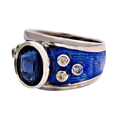 Ring - Kyanite And Diamond (Enamel)