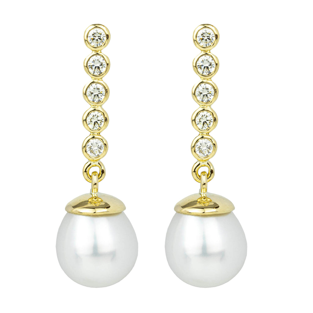Earrings - South Sea Pearl And Diamond