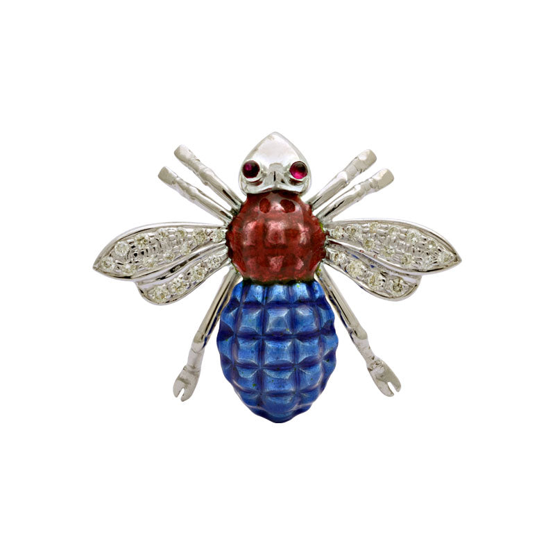 Brooch - Ruby and Diamond (Enamel) | Singhvi Jewels