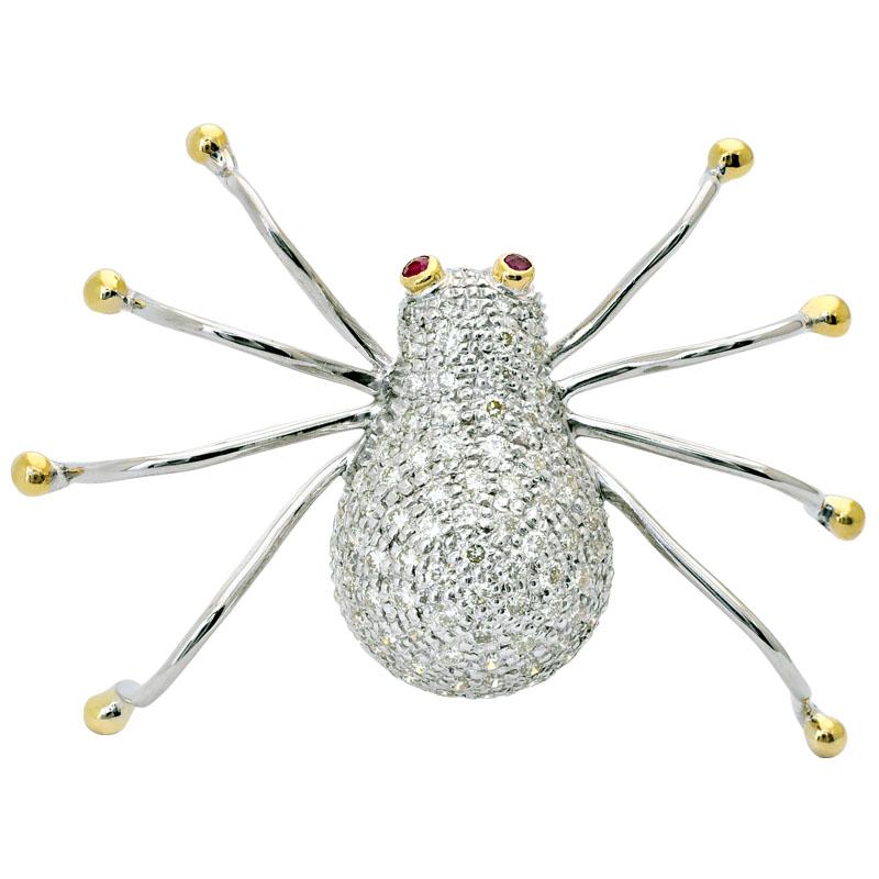 Brooch- Ruby and Diamond (14IM) | Singhvi Jewels