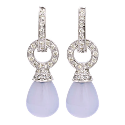 Earrings - Chalcedony And Diamond
