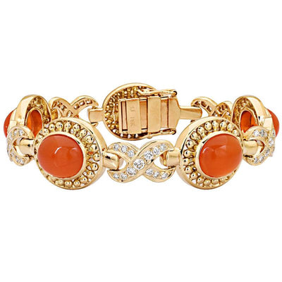 Bracelet - Cornelian And Diamond (1450E)