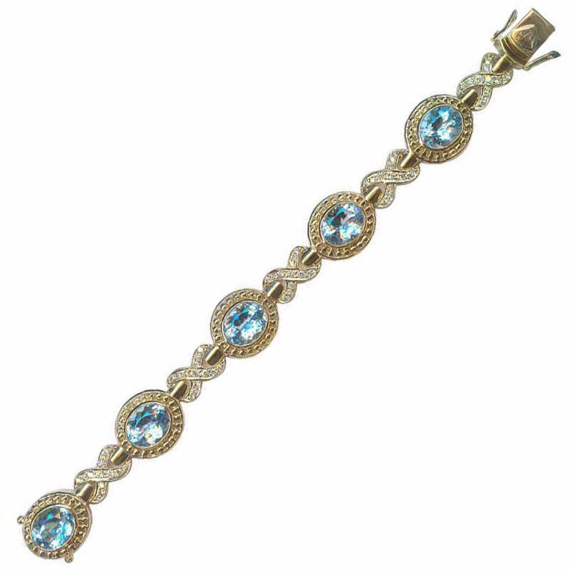 Bracelet-Blue Topaz and Diamond
