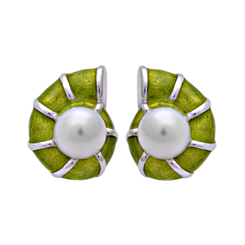 Earrings-South Sea Pearl (Enamel)