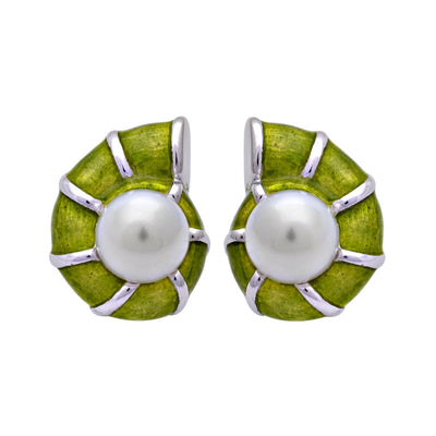 Earrings - South Sea Pearl (Enamel)