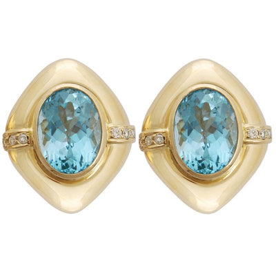 Earrings - Blue Topaz And Diamond (1461G)