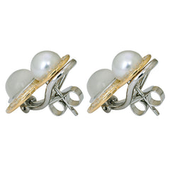 Earrings- Moonstone, South Sea Pearl and Diamond