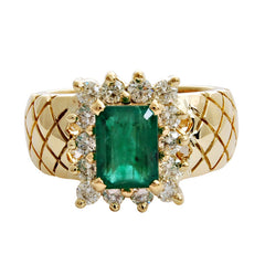 Ring-Emerald and Diamond