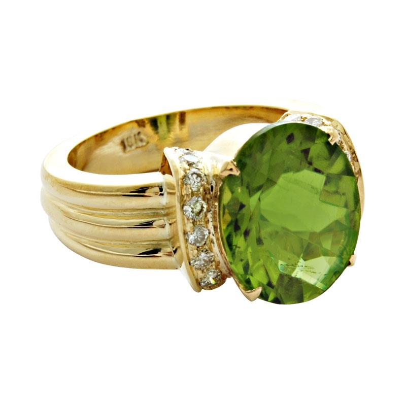 Repair - Ring - Peridot and Diamond in 18k gold (1571-K) | Singhvi Jewels