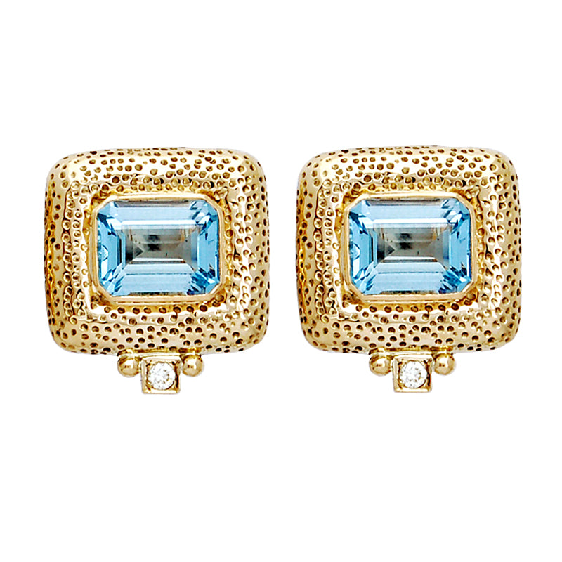 Earrings - Aquamarine and Diamond | Singhvi Jewels
