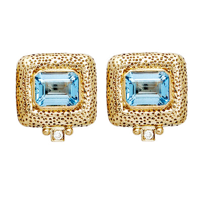Earrings - Aquamarine And Diamond
