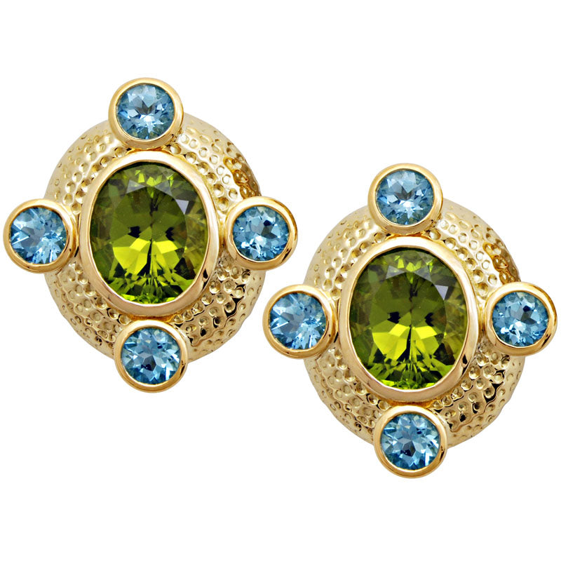 Earrings-Aquamarine and Peridot