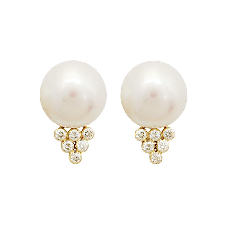 Earrings-Pearl and Diamond (1723K) | Singhvi Jewels