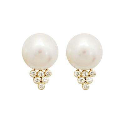 Earrings-Pearl and Diamond  (1723K)
