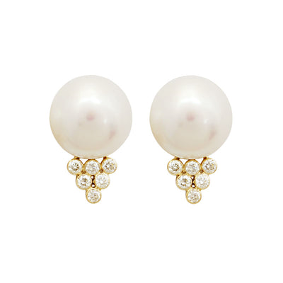 Earrings - Pearl And Diamond