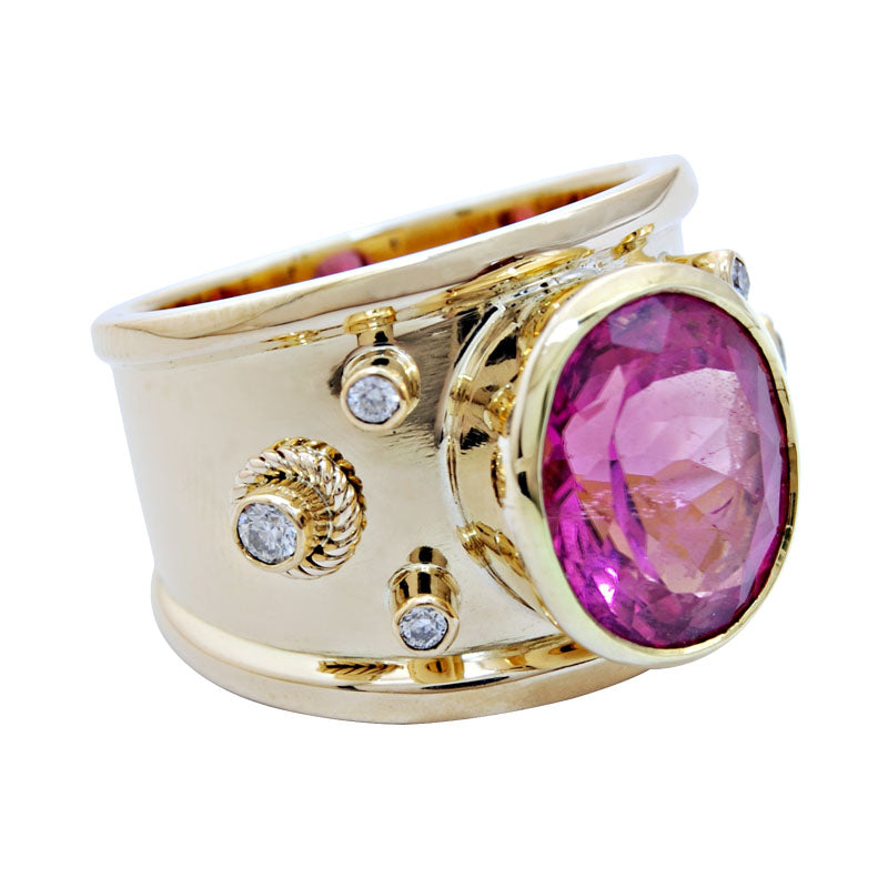 Ring - Rubellite and Diamond | Singhvi Jewels